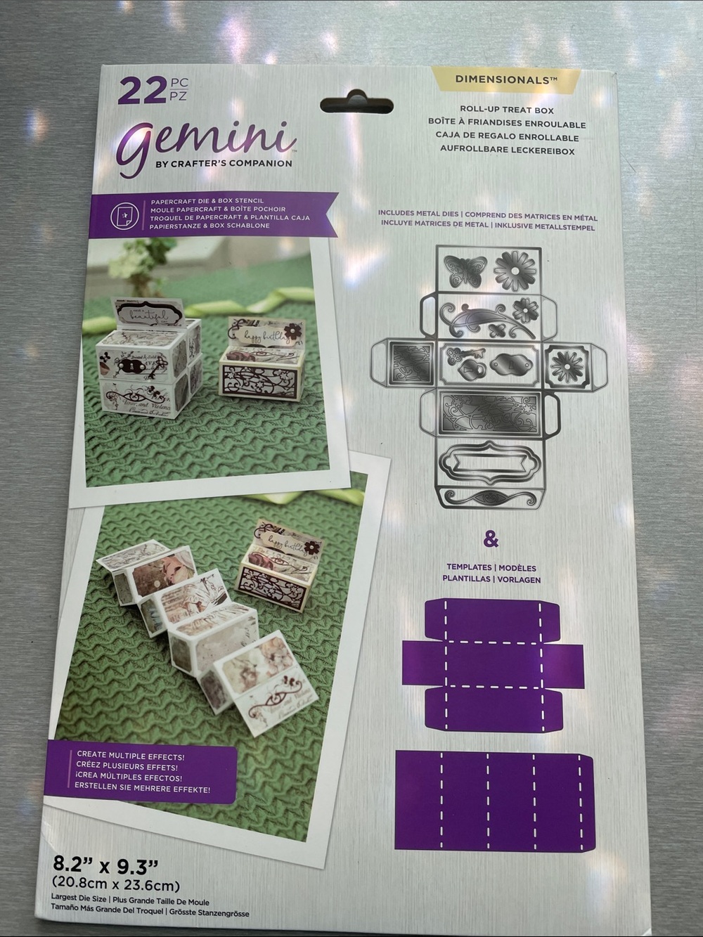 Gemini Dimensionals Roll-Up Treat Box Die & Template -